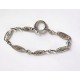 Bracelet, ancienne chaîne de montre, argent, 19 cm