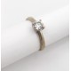 Bague or blanc diamant solitaire 0,42/0,52 carat T.54